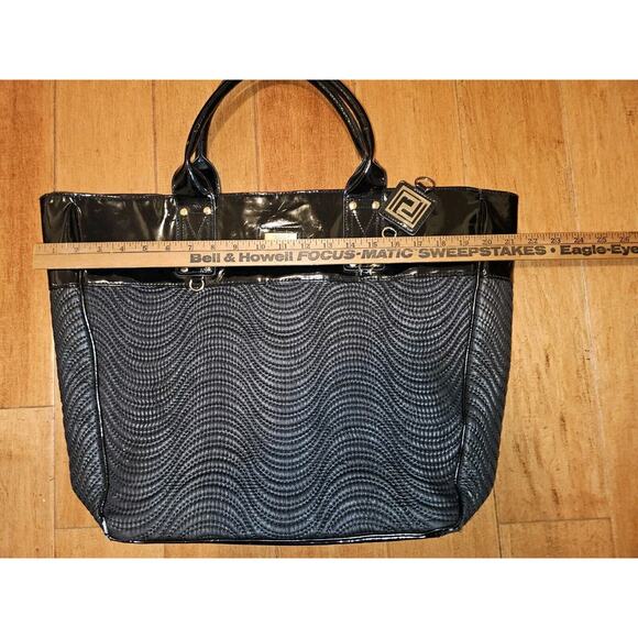 Versace Perfume Large Tote Bag Black Patent Trim - Picture 14 of 16